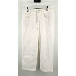 J. Jill Jeans Size 6P Women White High Rise Straight Leg Crop Denim Button‎ Fly